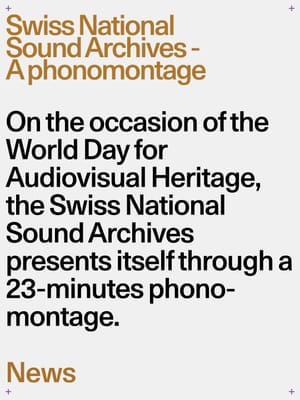 Die Schweizerische Nationalphonothek – eine Phonomontage Beitragsbild